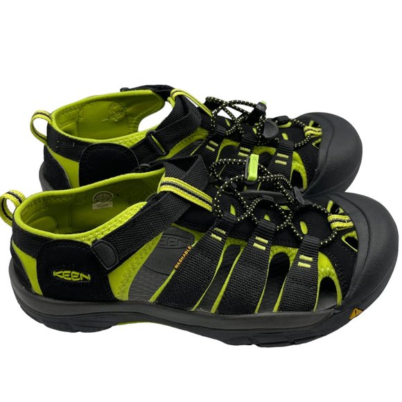 Keen Men\'s Newport H2 Outdoor Hiking Sandals Size 7 in Black and Lime Green main image 7